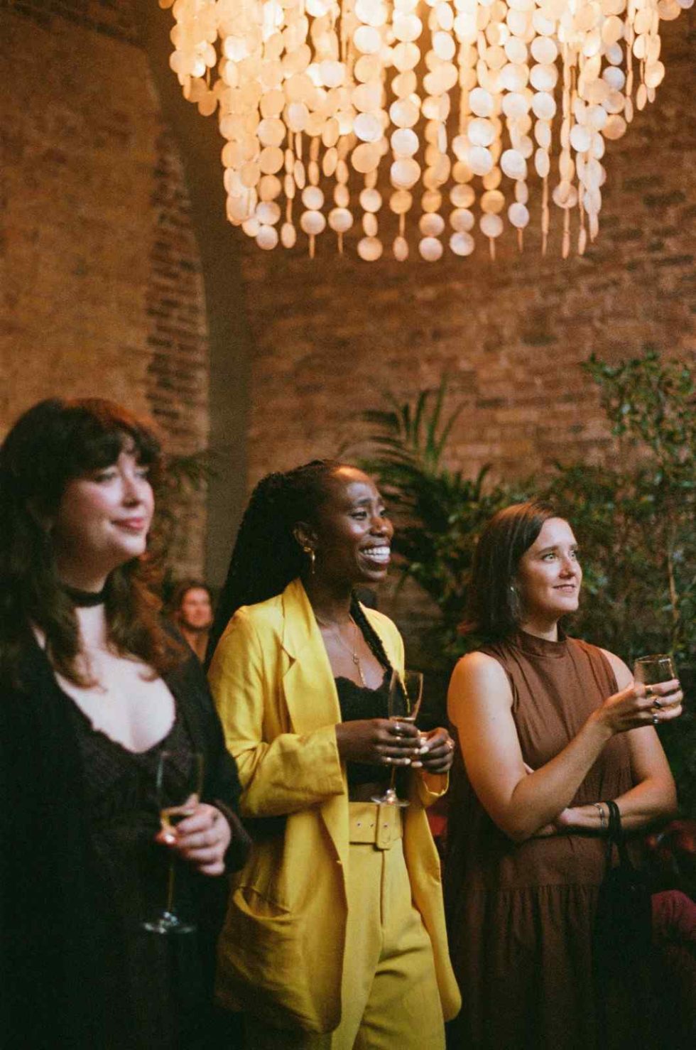candid 35mm photography of wedding guests at 100 barrington road london